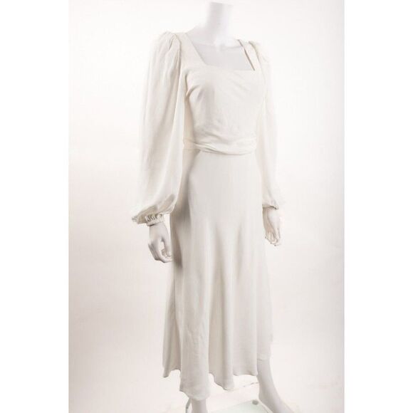 Ungaro Womens Margot Balloon-Sleeve Midi-Dress Size XS Ivory Ecru $595 NWT - Picture 3 of 7